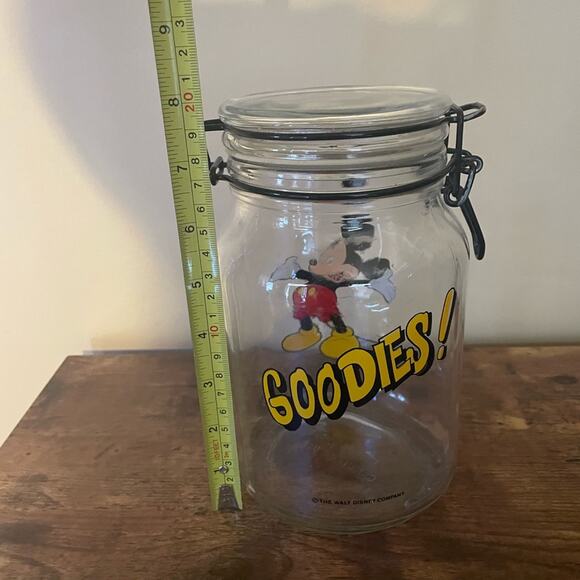 Vintage 90s Mickey Mouse glass storage container - Picture 3 of 4